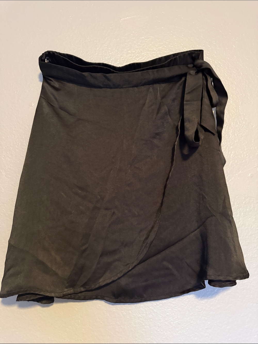 Black Wrap Skirt with Side Tie